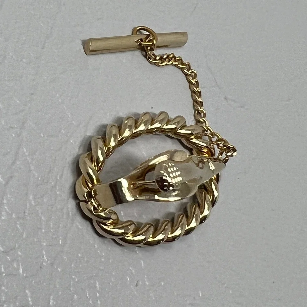 Vintage Swank Oval Tie Clip Mens Womens Gold Tone Open Oval‎